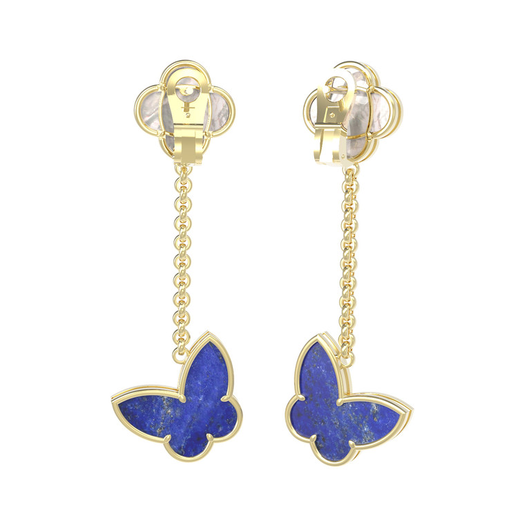 Серьги из лимонного золота c лазуритом и перламутром