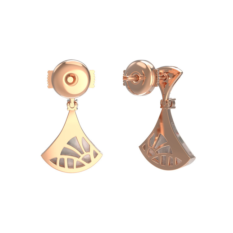 Серьги из золота c бриллиантами и перламутром