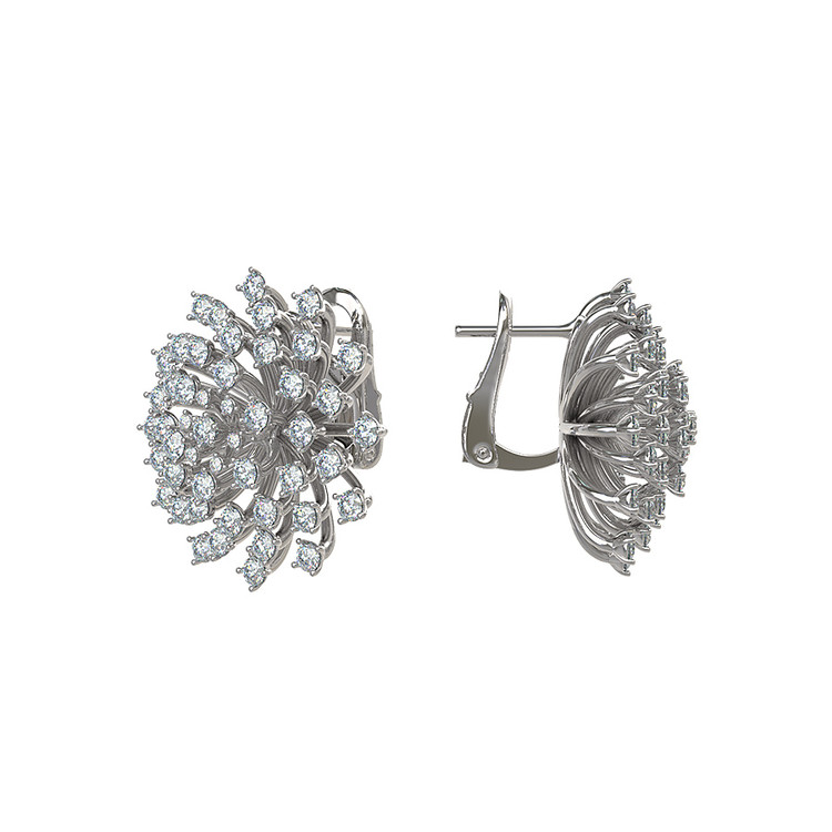 Серьги из белого золота c бриллиантами