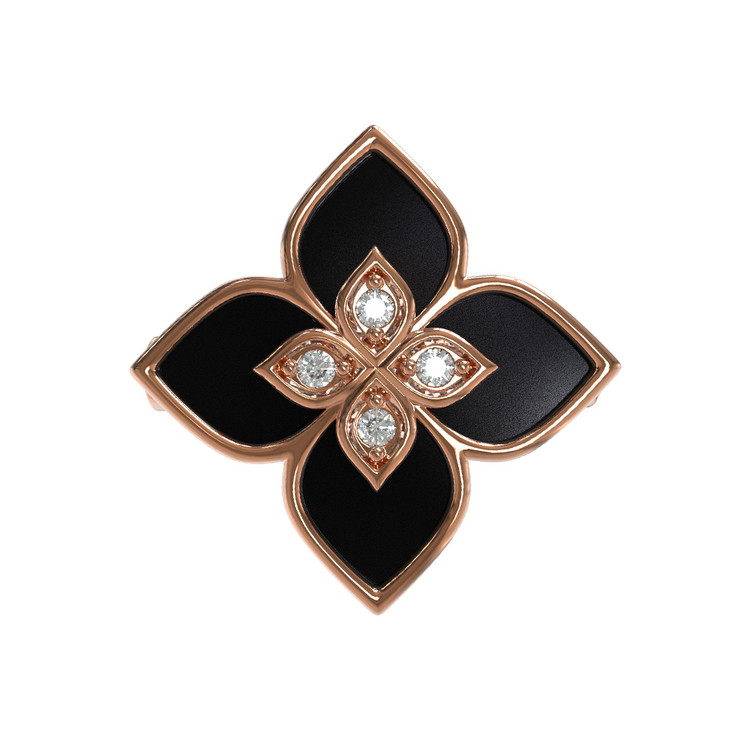 Кольцо из золота c бриллиантами и ониксом