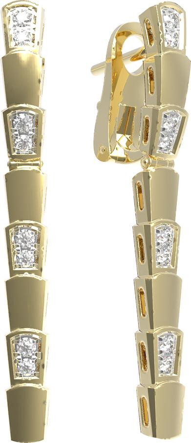 Серьги из лимонного золота c бриллиантами