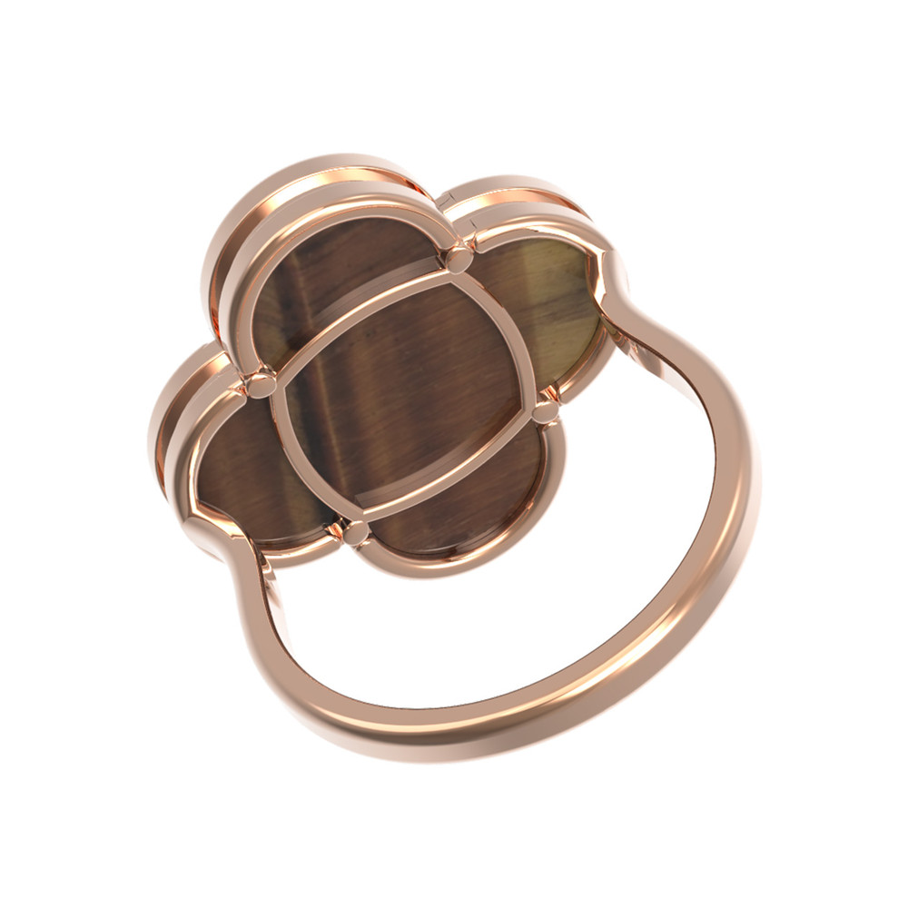 Кольцо из золота c тигровым глазом