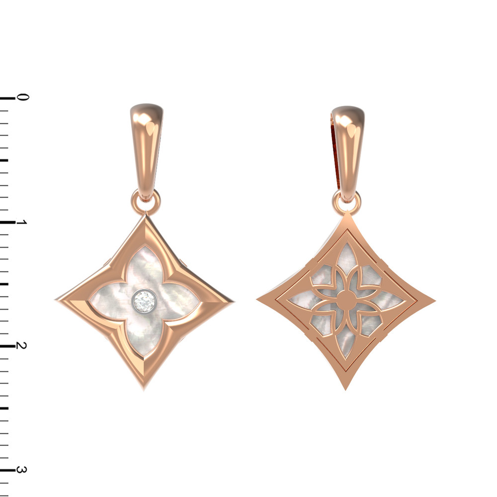 Подвеска из золота c бриллиантами и перламутром