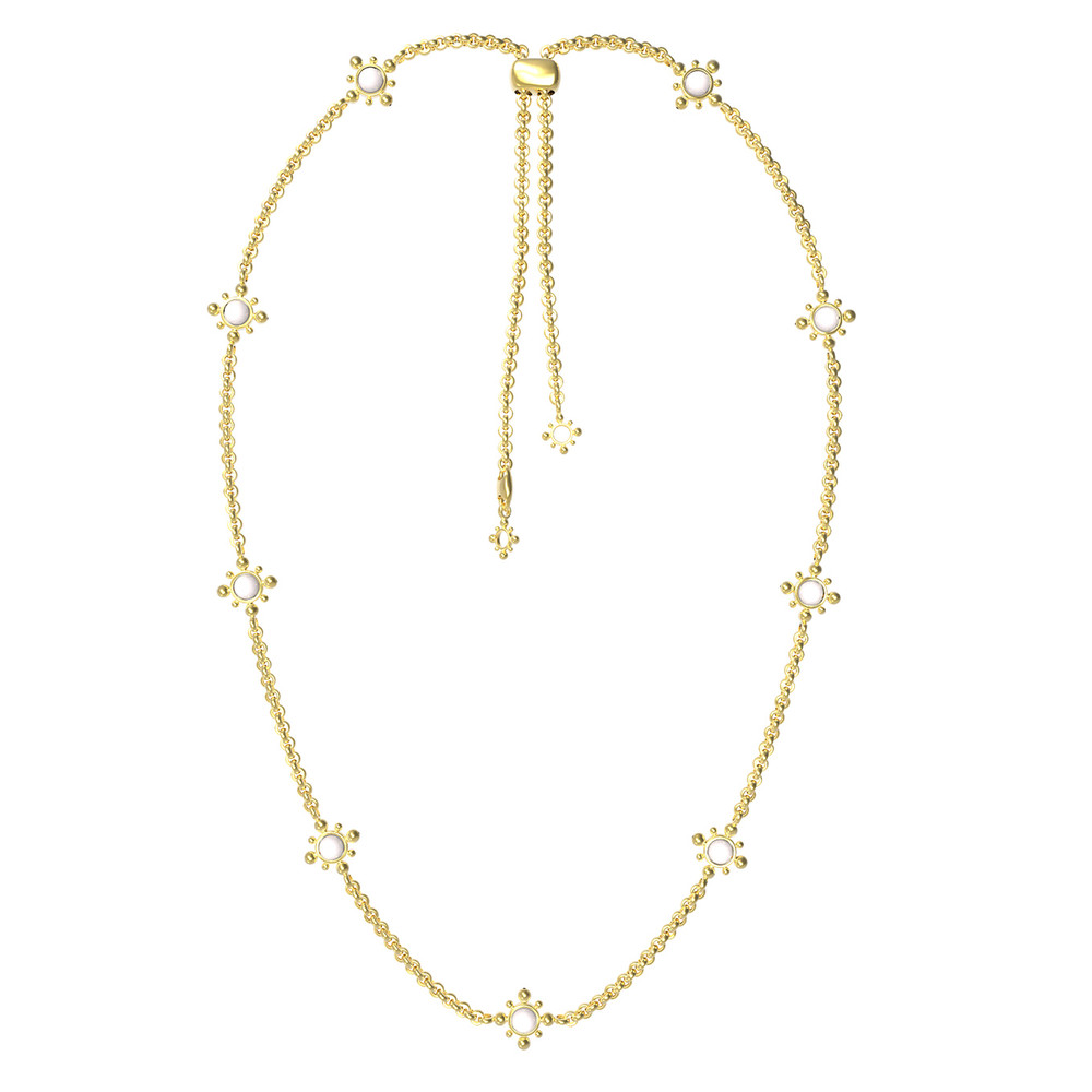 Колье из лимонного золота c агатом