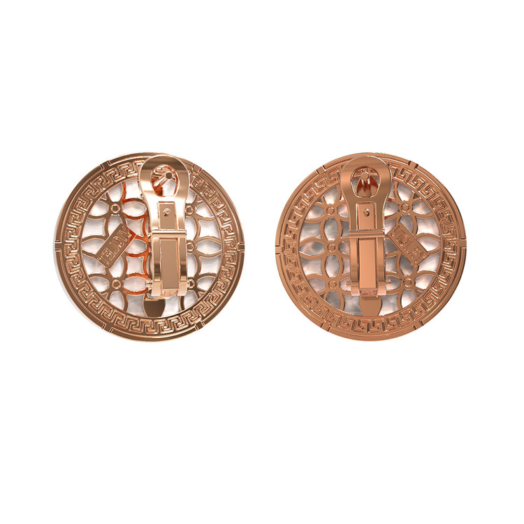 Серьги из золота c эмалью и перламутром