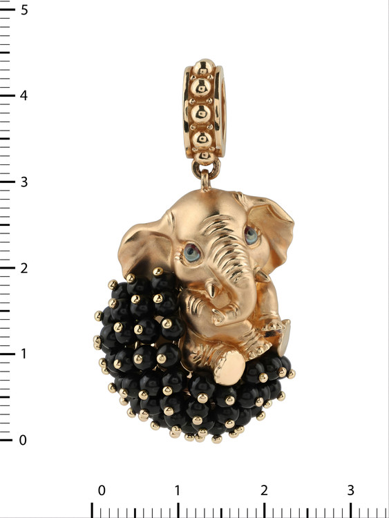 Подвеска из золота c эмалью и ониксом