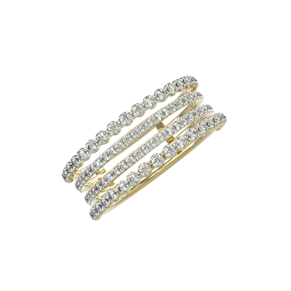 Кольцо из лимонного золота c бриллиантами