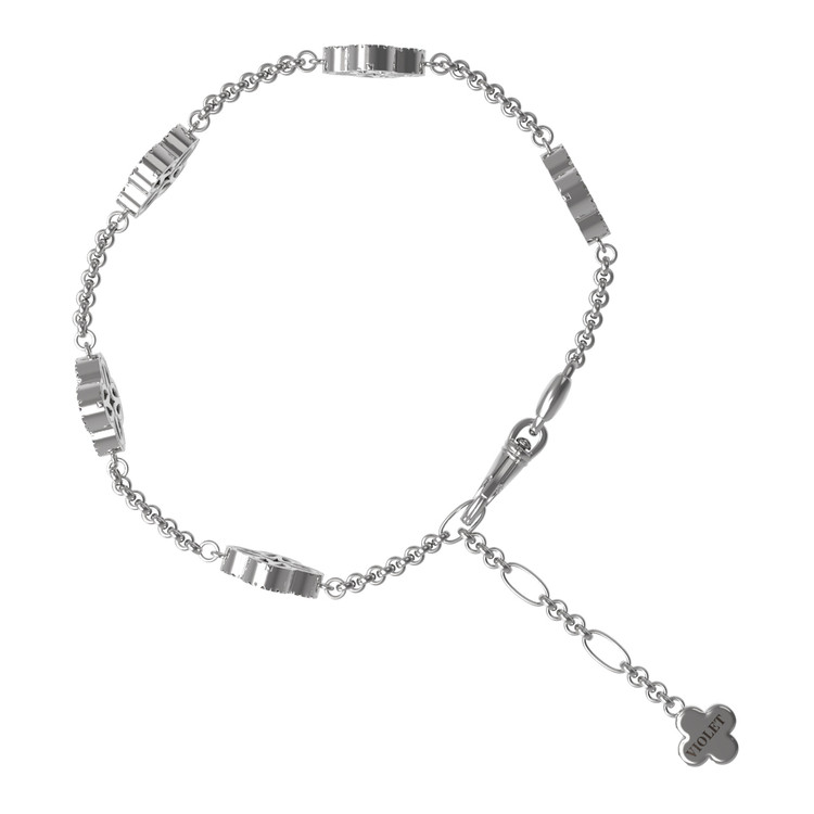 Браслет из белого золота c бриллиантами, лазуритом и перламутром