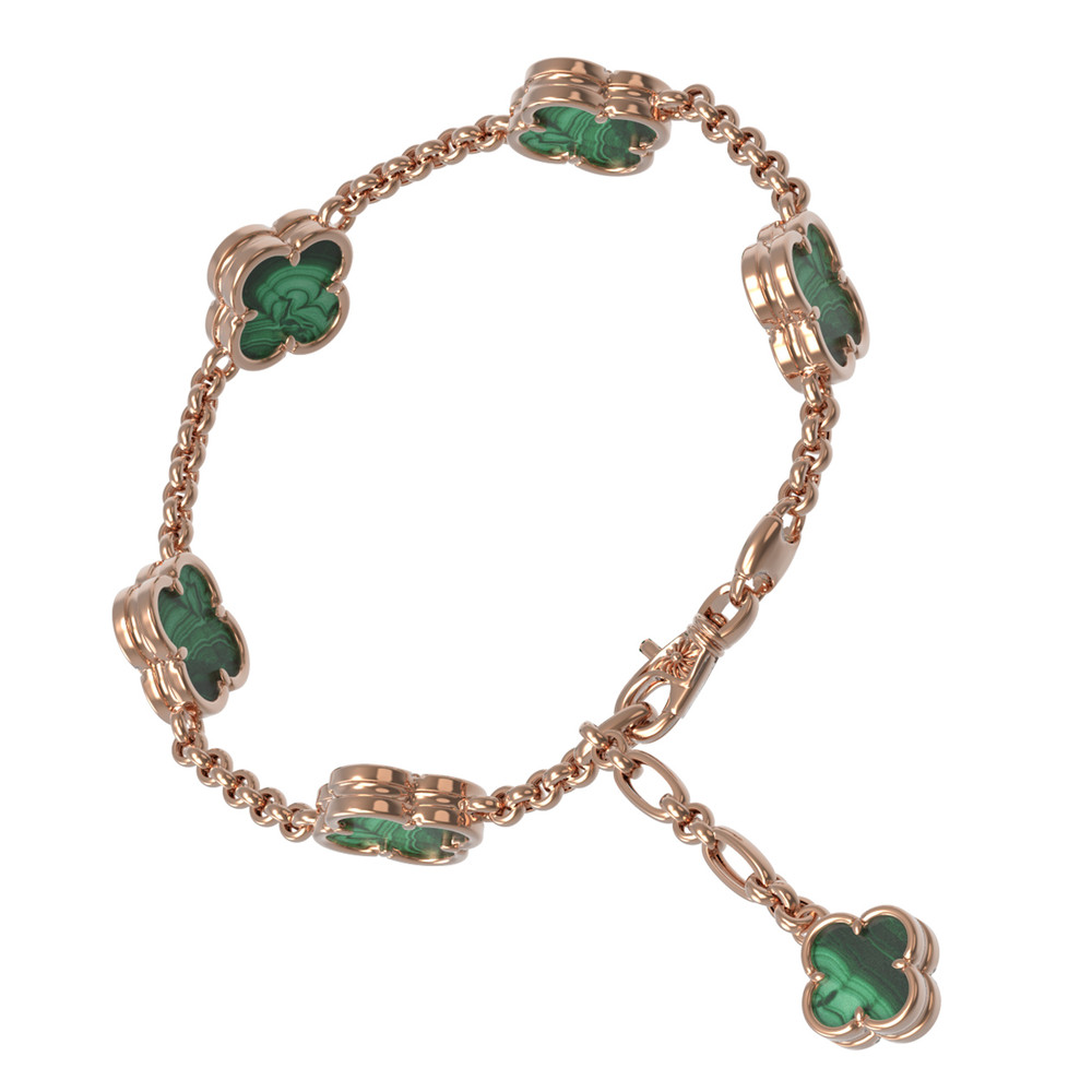 Браслет из золота c малахитом