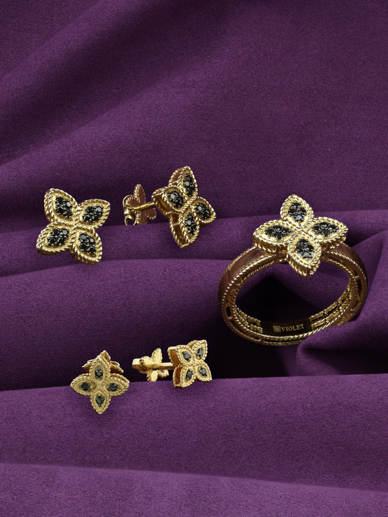 Кольцо из лимонного золота c бриллиантами