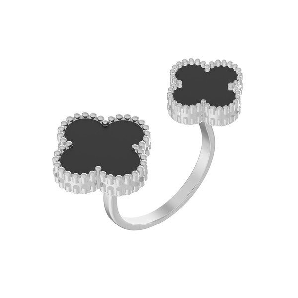 Кольцо из белого золота c ониксом