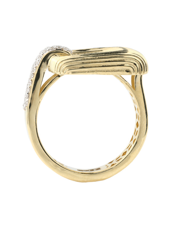 Кольцо из лимонного золота c бриллиантами