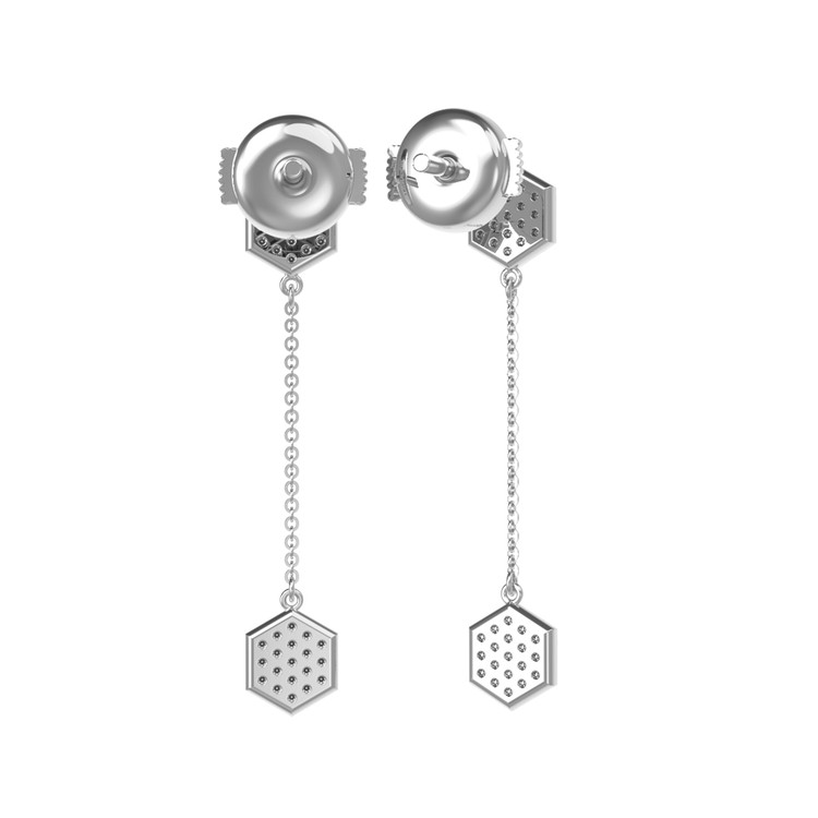 Серьги из белого золота c бриллиантами