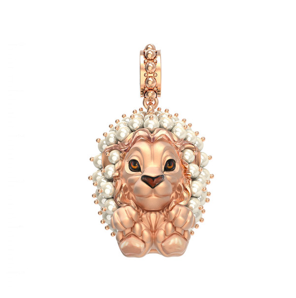 Подвеска из золота c эмалью и жемчугом