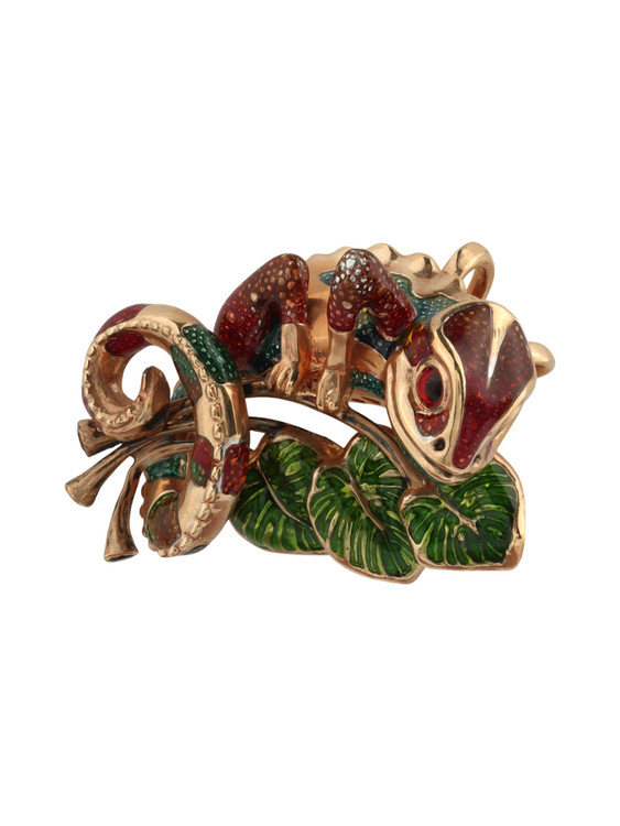 Подвеска из золота c эмалью и гранатом