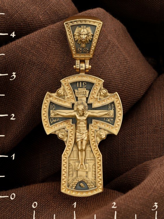 Крест из лимонного золота