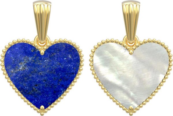 Подвеска из лимонного золота c лазуритом и перламутром