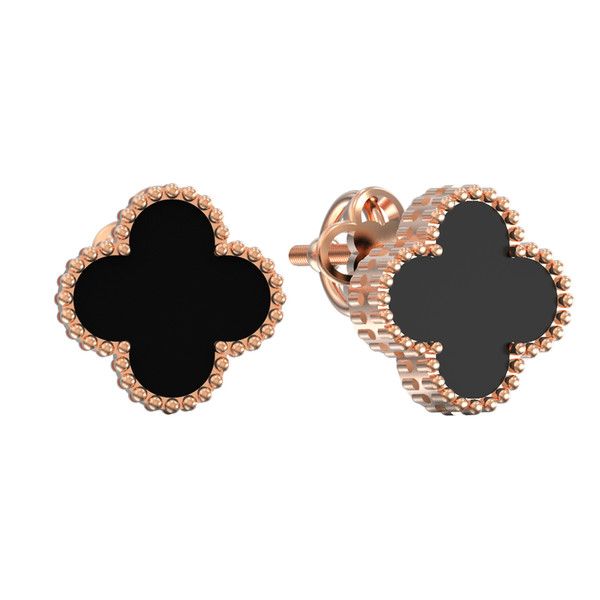 Серьги из золота c ониксом