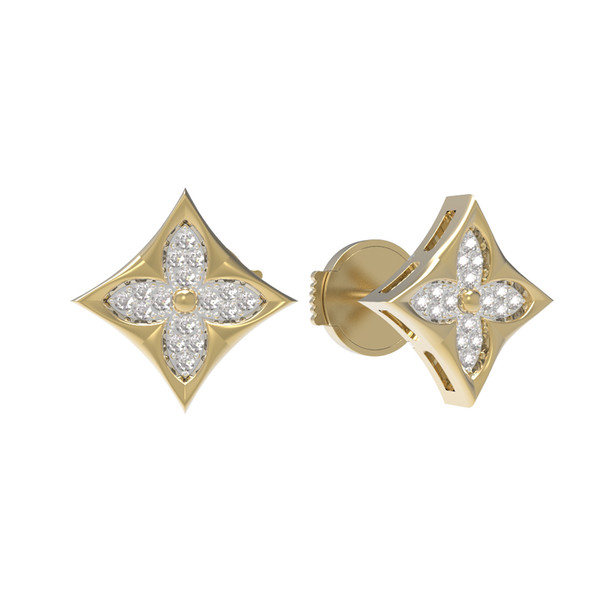 Серьги из лимонного золота c бриллиантами