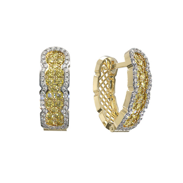 Серьги из лимонного золота c бриллиантами