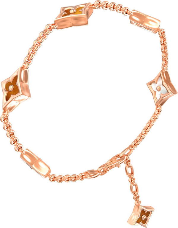 Браслет из золота c тигровым глазом и перламутром