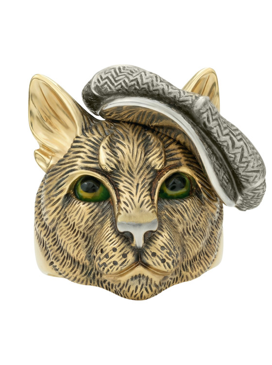 Кольцо из лимонного золота c эмалью