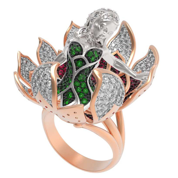 Кольцо из золота c фианитом