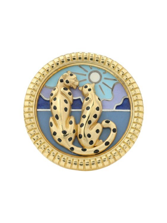 Кольцо из лимонного золота c эмалью