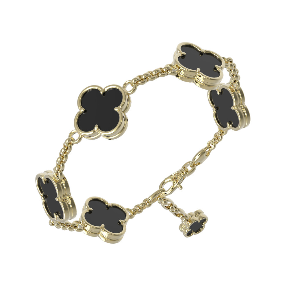 Браслет из лимонного золота c ониксом