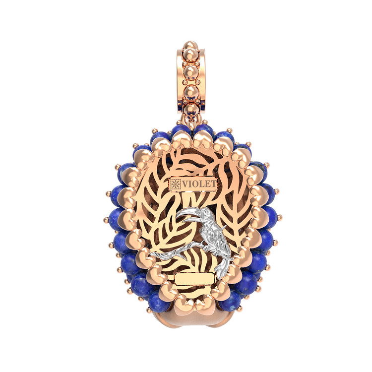 Подвеска из золота c эмалью и лазуритом