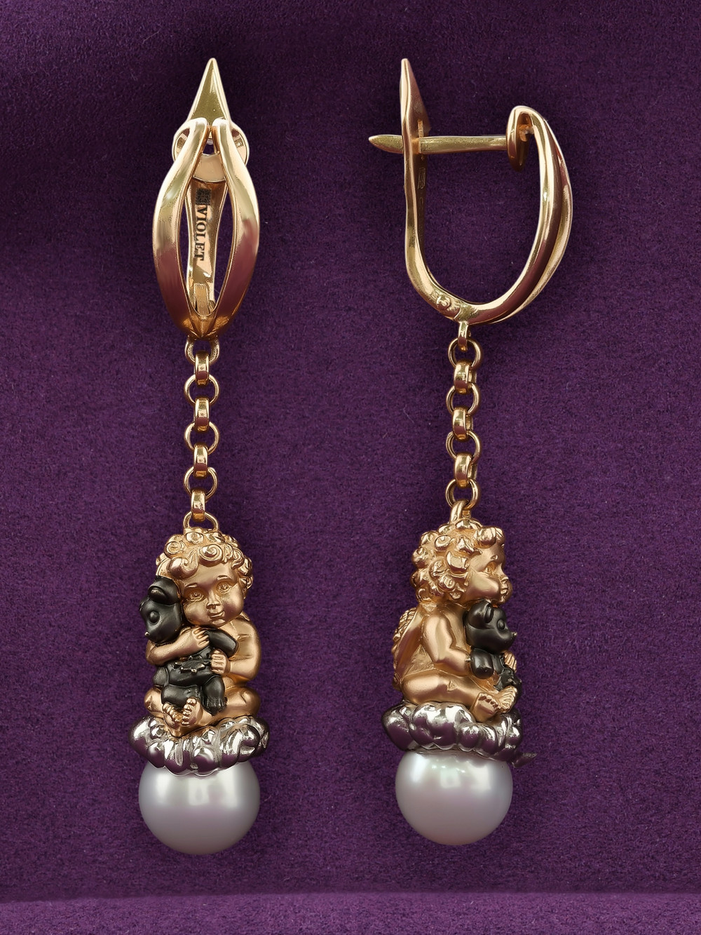 Серьги из золота c жемчугом