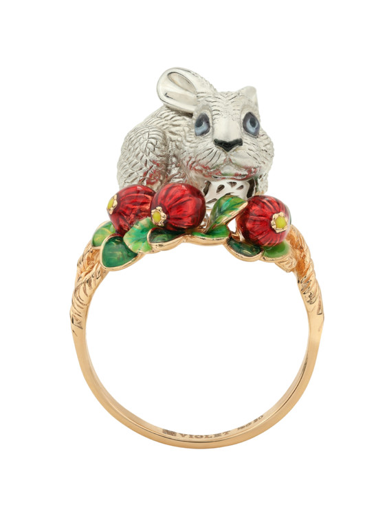 Кольцо из золота c эмалью