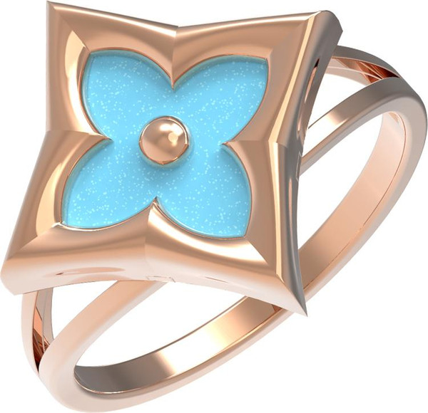 Кольцо из золота c бирюзой