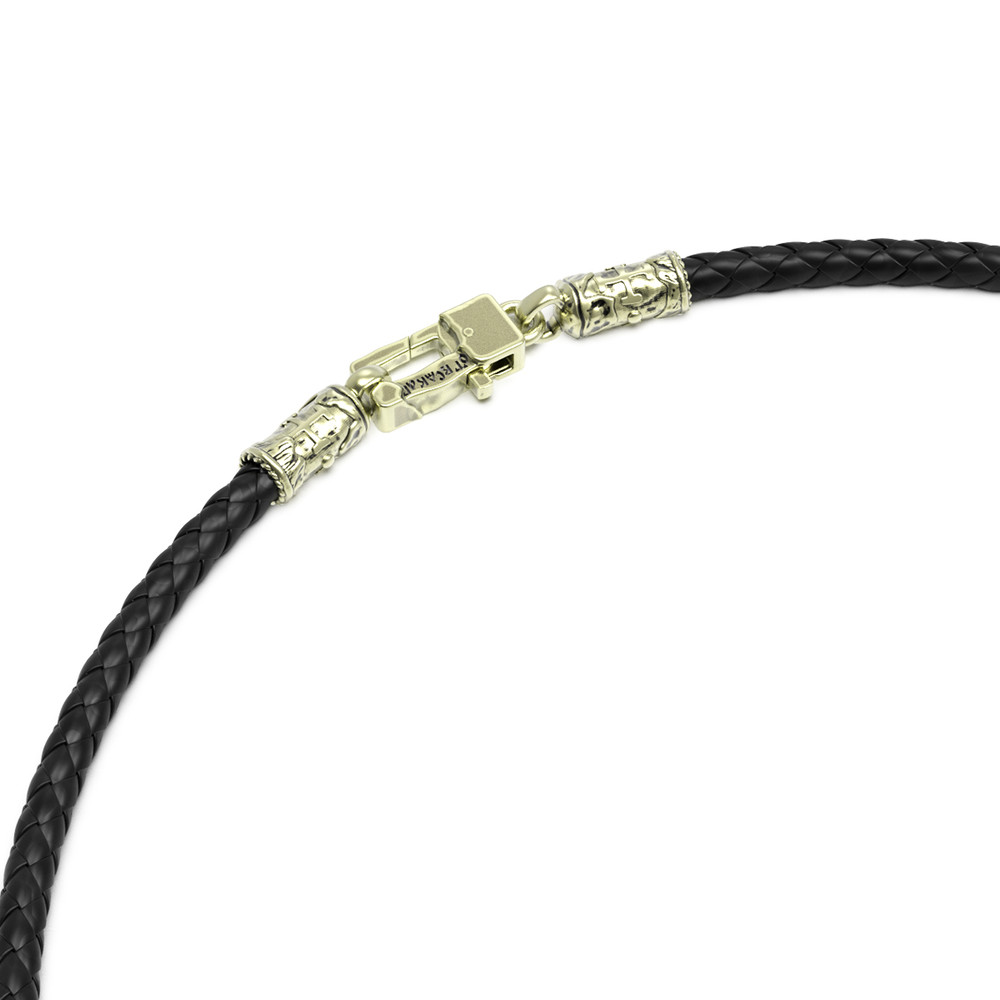 Гайтан из зелёного золота c кожаным шнурком