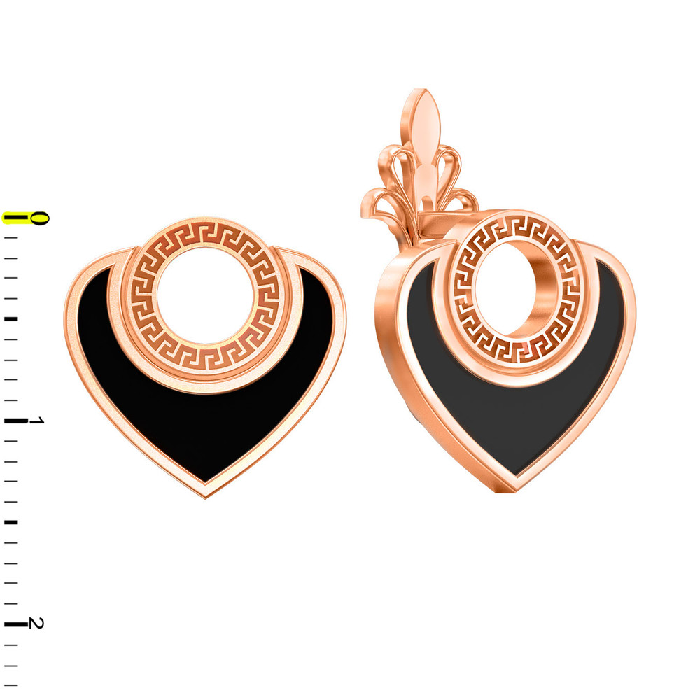 Серьги из золота c ониксом