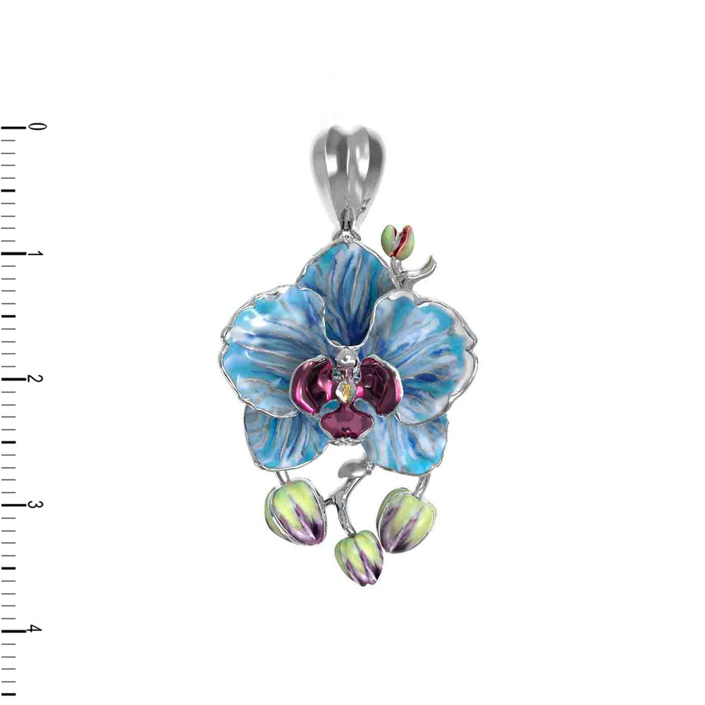 Подвеска из белого золота c эмалью