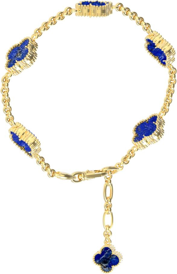 Браслет из лимонного золота c лазуритом