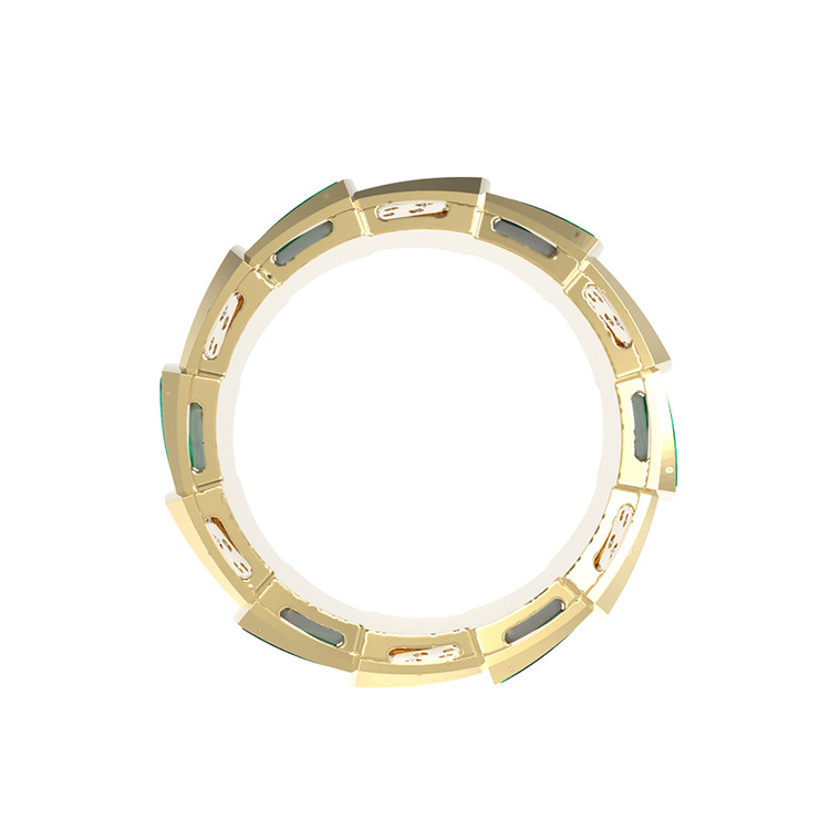 Кольцо из лимонного золота c бриллиантами и малахитом