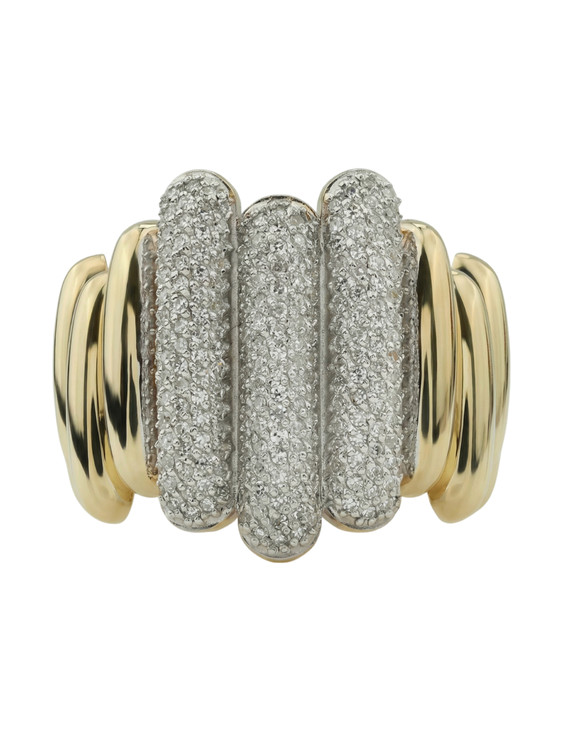 Кольцо из лимонного золота c бриллиантами