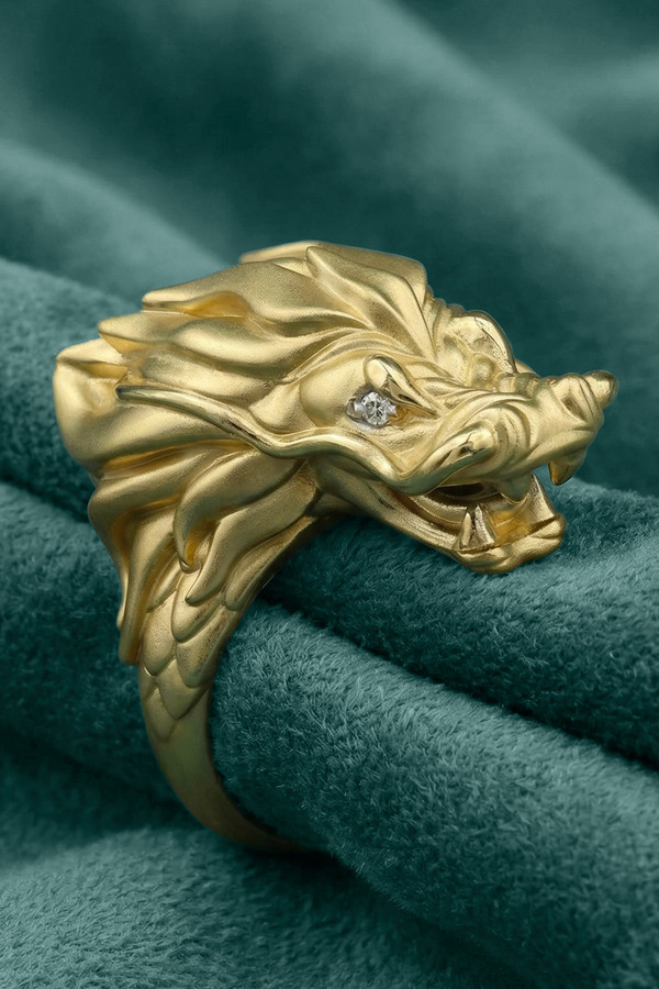 Кольцо из лимонного золота c бриллиантами