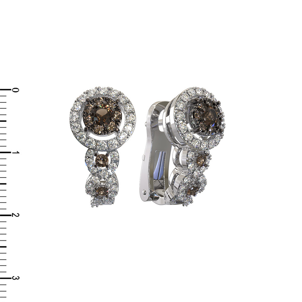 Серьги из белого золота c бриллиантами