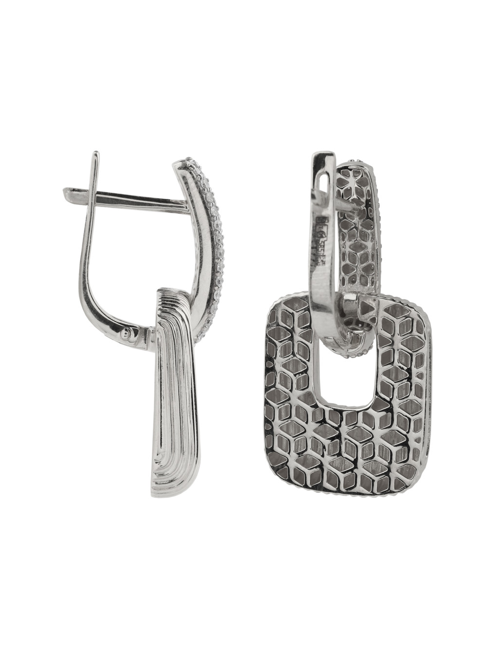 Серьги из белого золота c бриллиантами