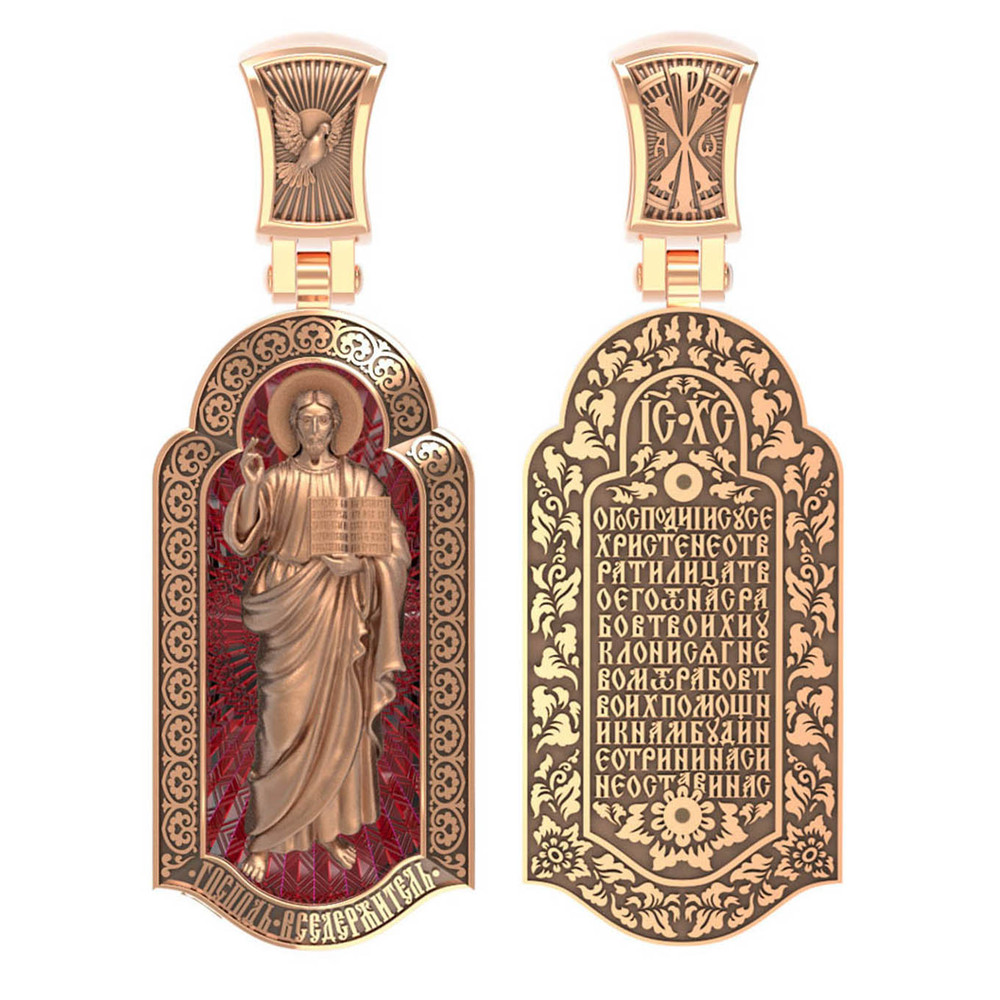 Образок из золота c эмалью