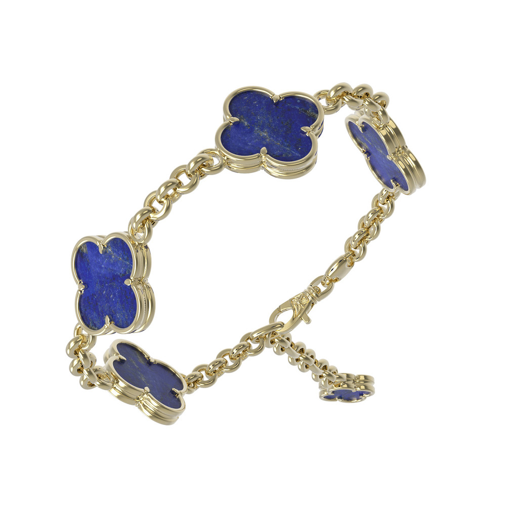 Браслет из лимонного золота c лазуритом