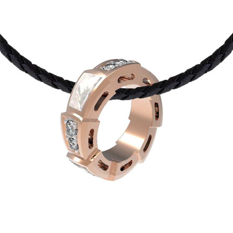 Подвеска из золота c бриллиантами и перламутром