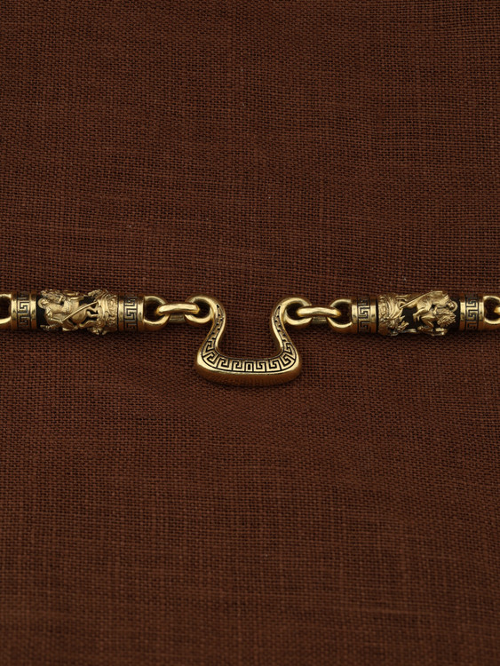 Цепь из лимонного золота c эмалью и эбеновым деревом