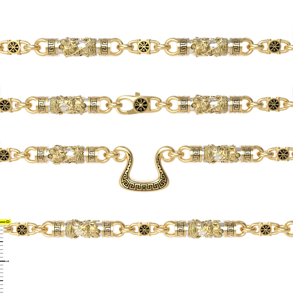 Цепь из лимонного золота c эмалью