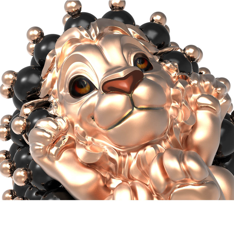 Кольцо из золота c эмалью и ониксом