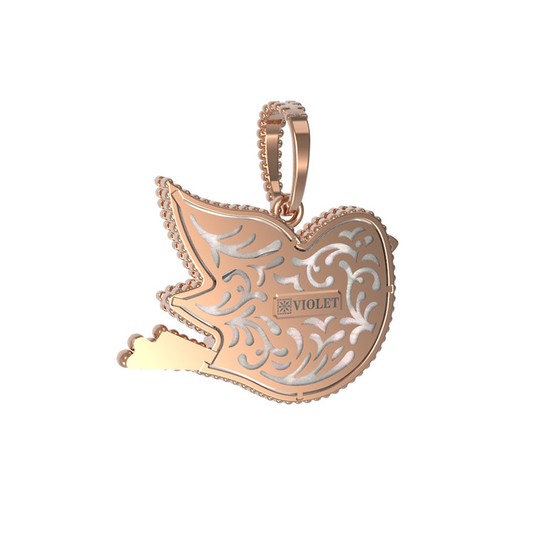 Подвеска из золота c эмалью и перламутром