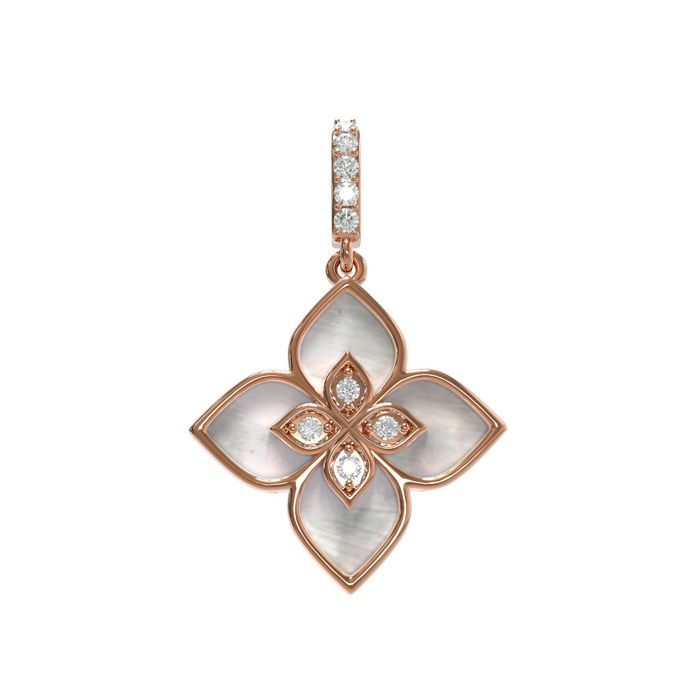Подвеска из золота c бриллиантами и перламутром